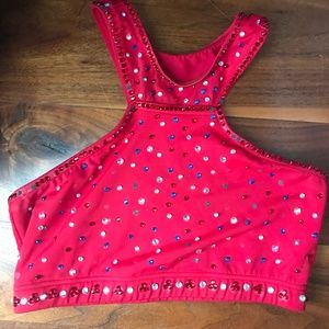 Red dance bra top
